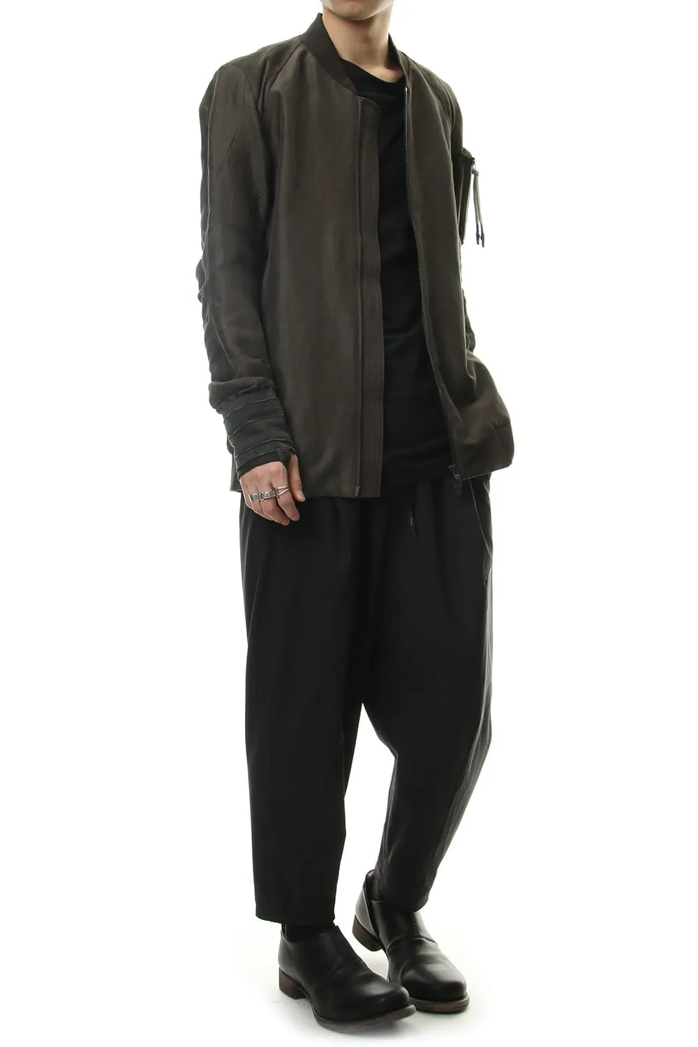 Cropped Pants 4way Stretch Virgin Wool