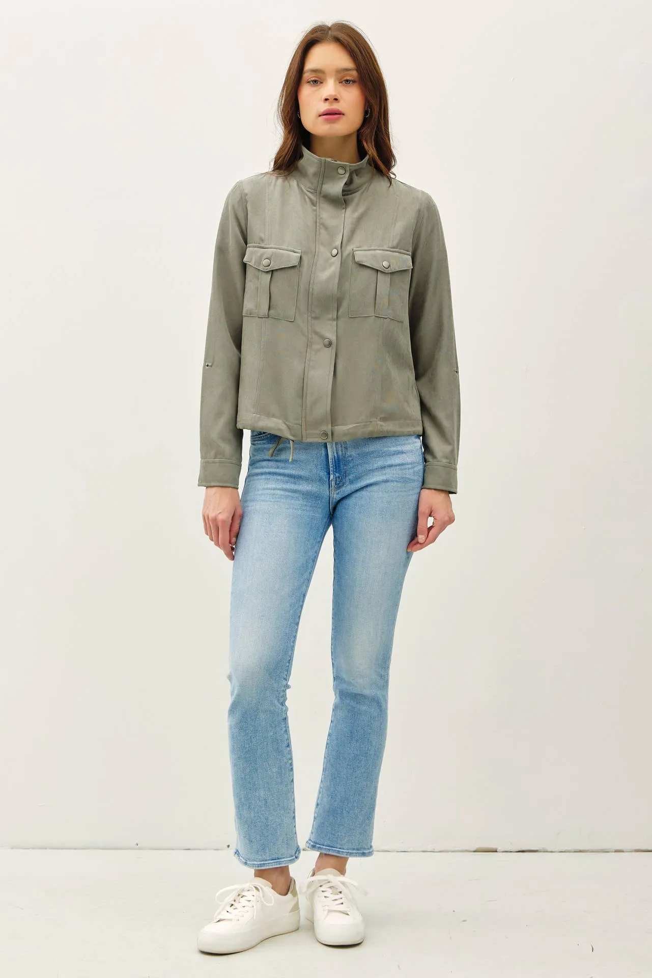 Cropped Utility Jacket - Spruce