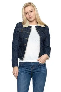 DENIM FLEECE LINED JACKET