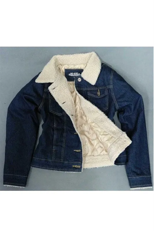 DENIM FLEECE LINED JACKET