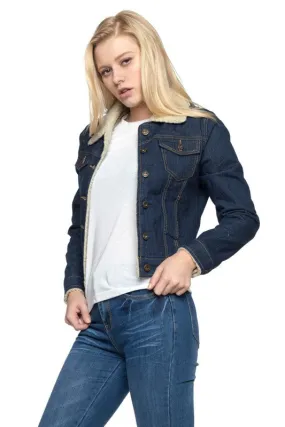 DENIM FLEECE LINED JACKET
