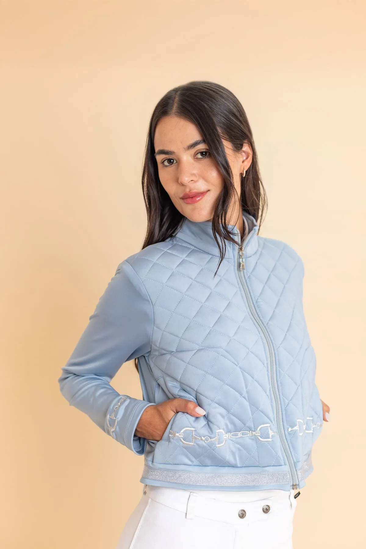 Ember Embroidered Cropped Zip Jacket