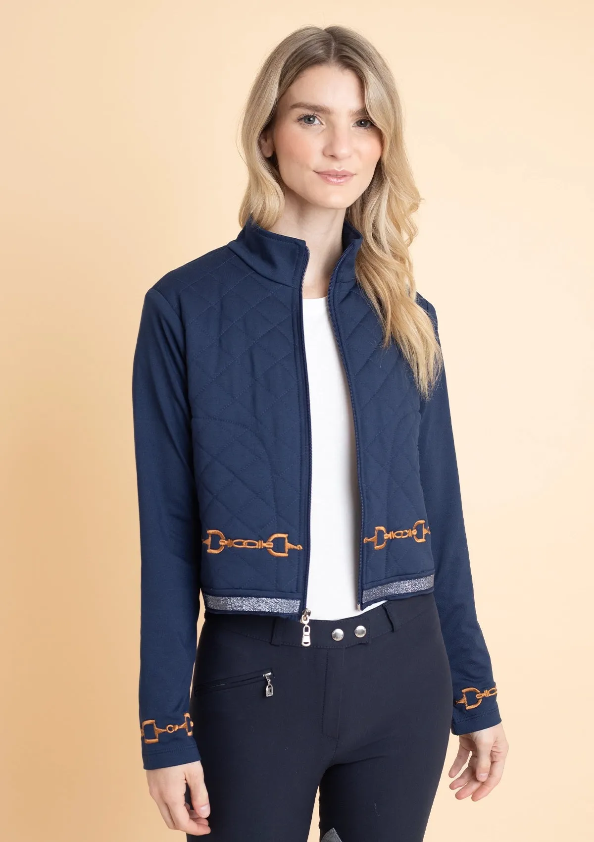 Ember Embroidered Cropped Zip Jacket