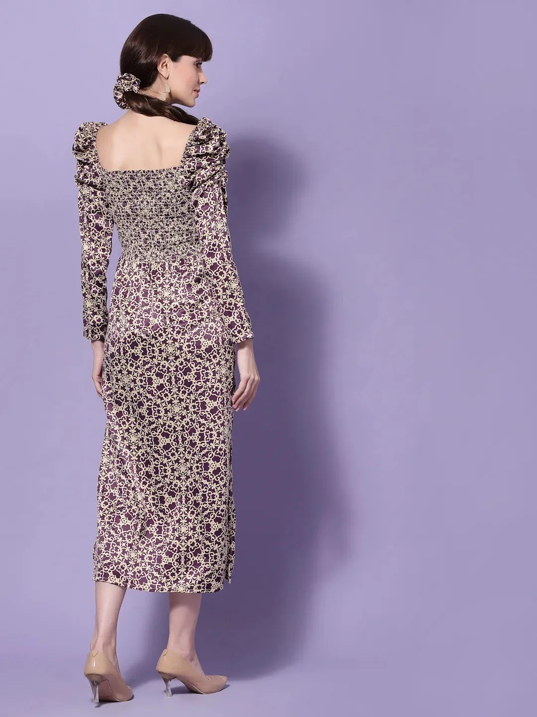 Flawless Women Printed Maxi Medium Slit Dress | CICELY