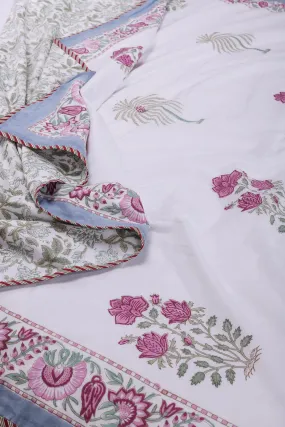 Forest Floral Green Reversible Cotton Muslin Dohar