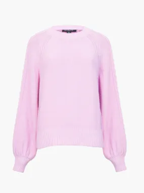 French Connection Lily Cable Sleeve Jumper - Bubblegum