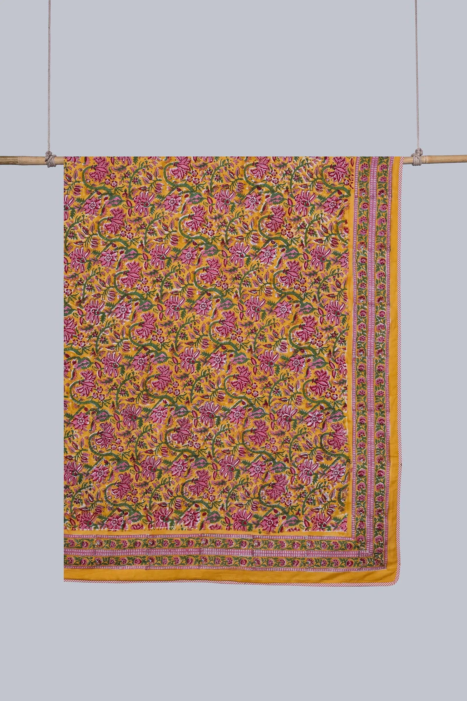 Gayatri Mustard Green Reversible Cotton Muslin Dohar