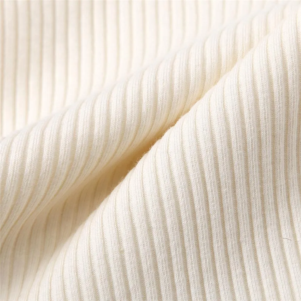 Girls Solid Turtleneck Long Sleeve Top & Pleated Skirt Wholesale Girl Clothing