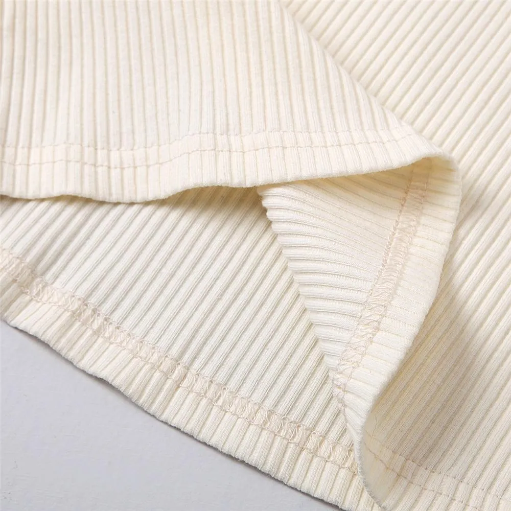 Girls Solid Turtleneck Long Sleeve Top & Pleated Skirt Wholesale Girl Clothing