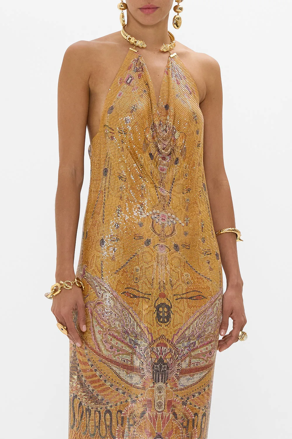 GLOMESH LONG DRESS WITH NECKPIECE VALLEY OF THE KINGS