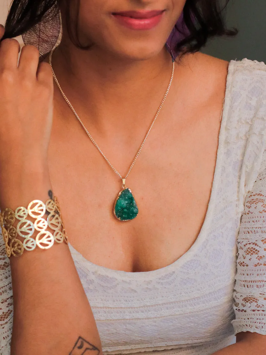 Green Druzy Pendant