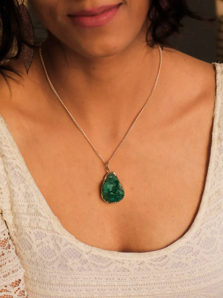 Green Druzy Pendant