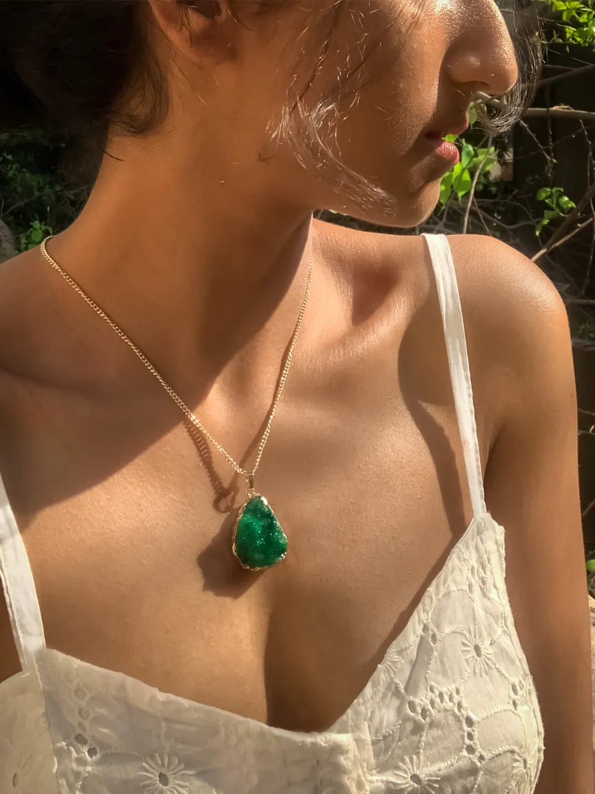 Green Druzy Pendant