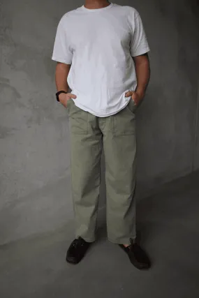 Herringbone Summer Fatigue Pants - Green