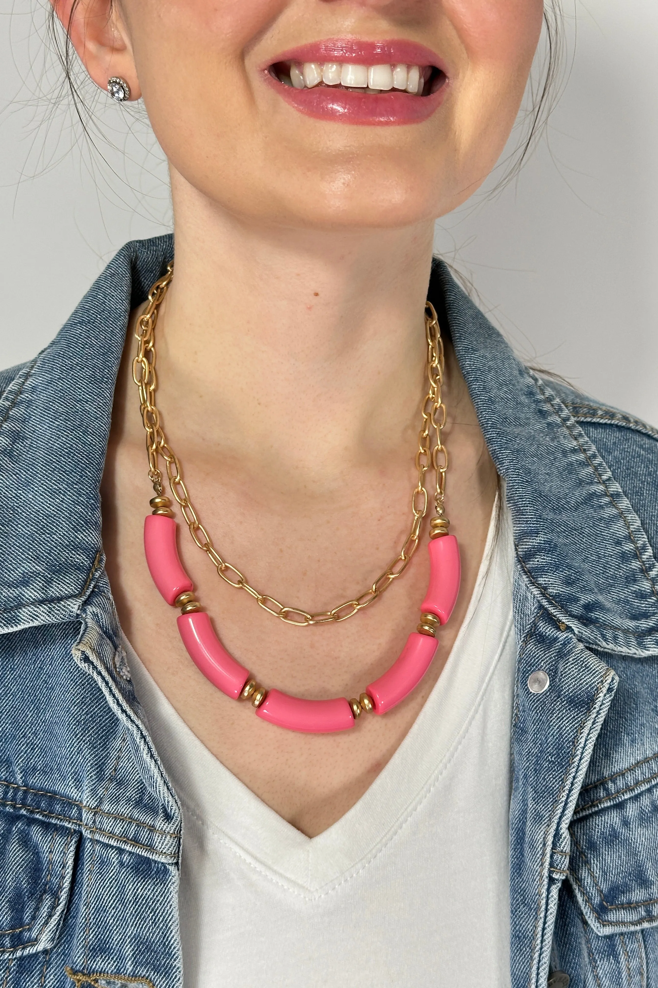 Holly Necklace - Pink
