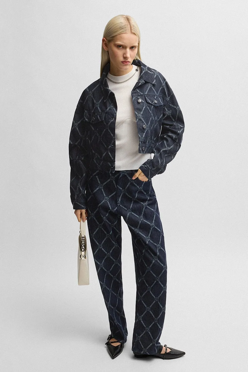 Hugo Boss Gisolia Cropped Μπουφάν Μπλε 50530300 412