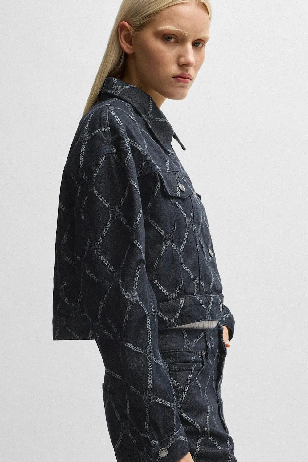Hugo Boss Gisolia Cropped Μπουφάν Μπλε 50530300 412