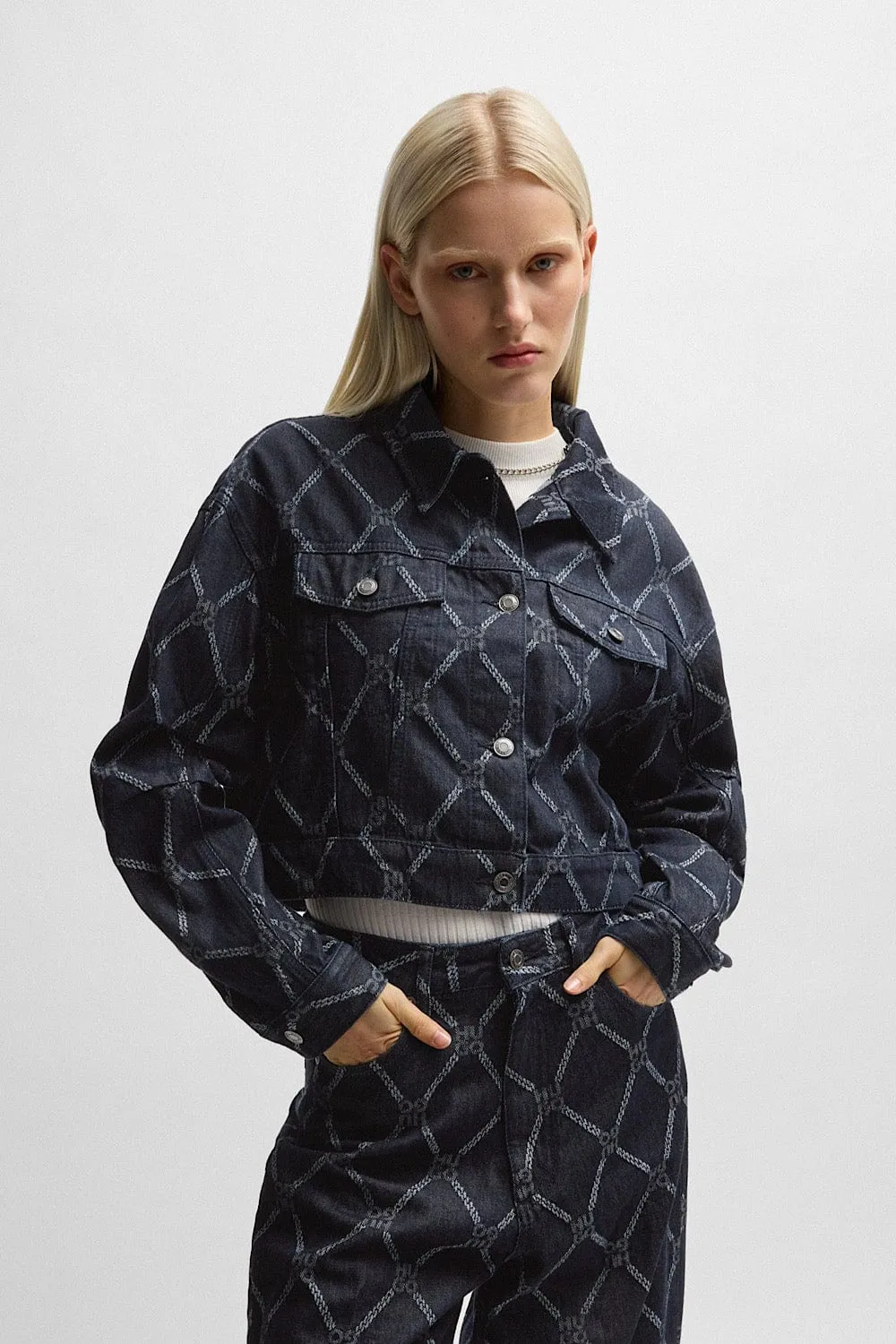 Hugo Boss Gisolia Cropped Μπουφάν Μπλε 50530300 412