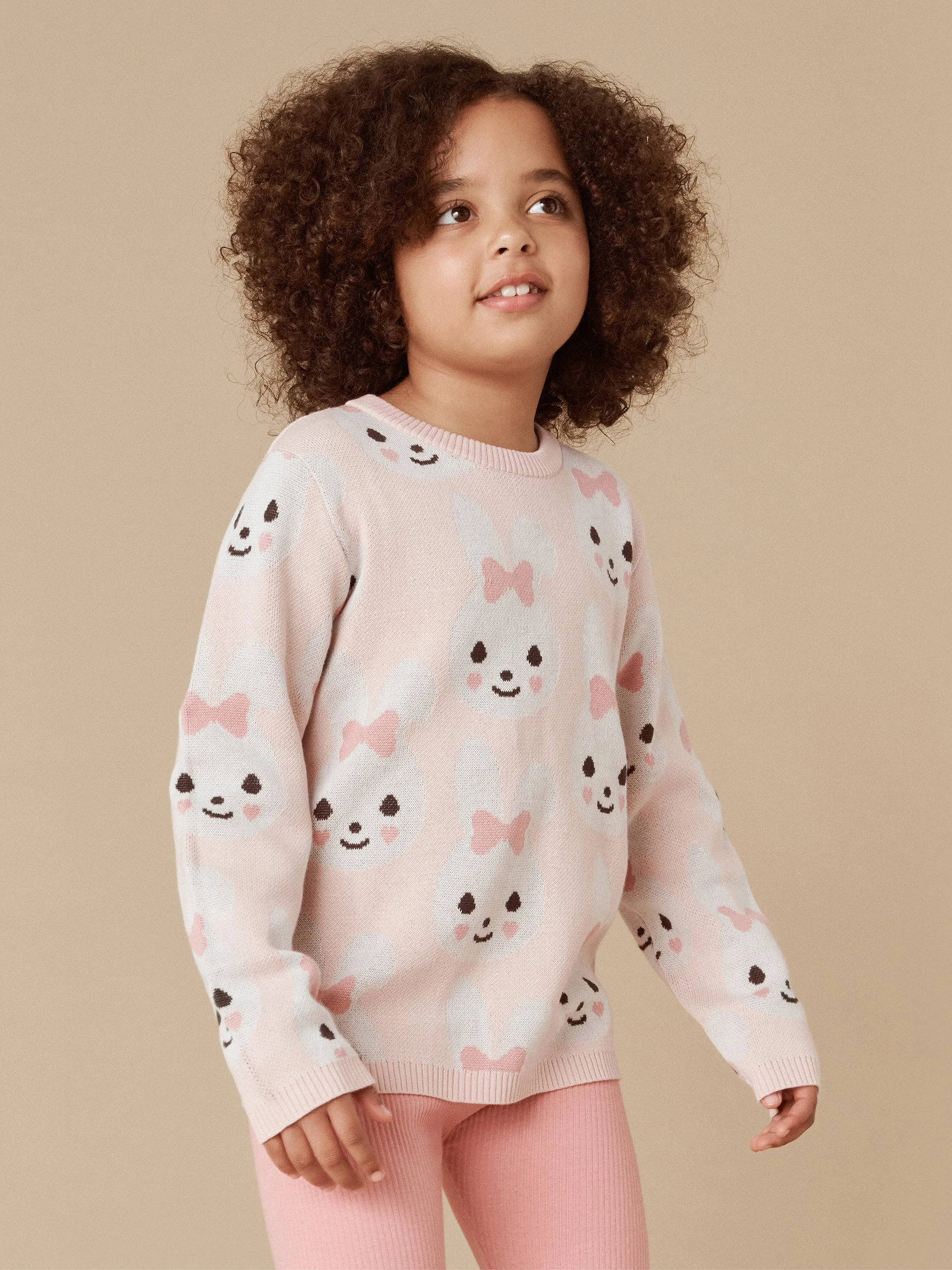 Huxbaby Rose Bunny Knit Jumper