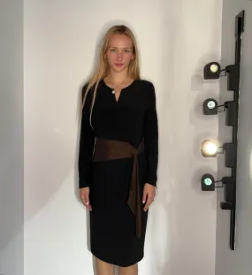 ILLUSION WRAP METALLIC DRESS