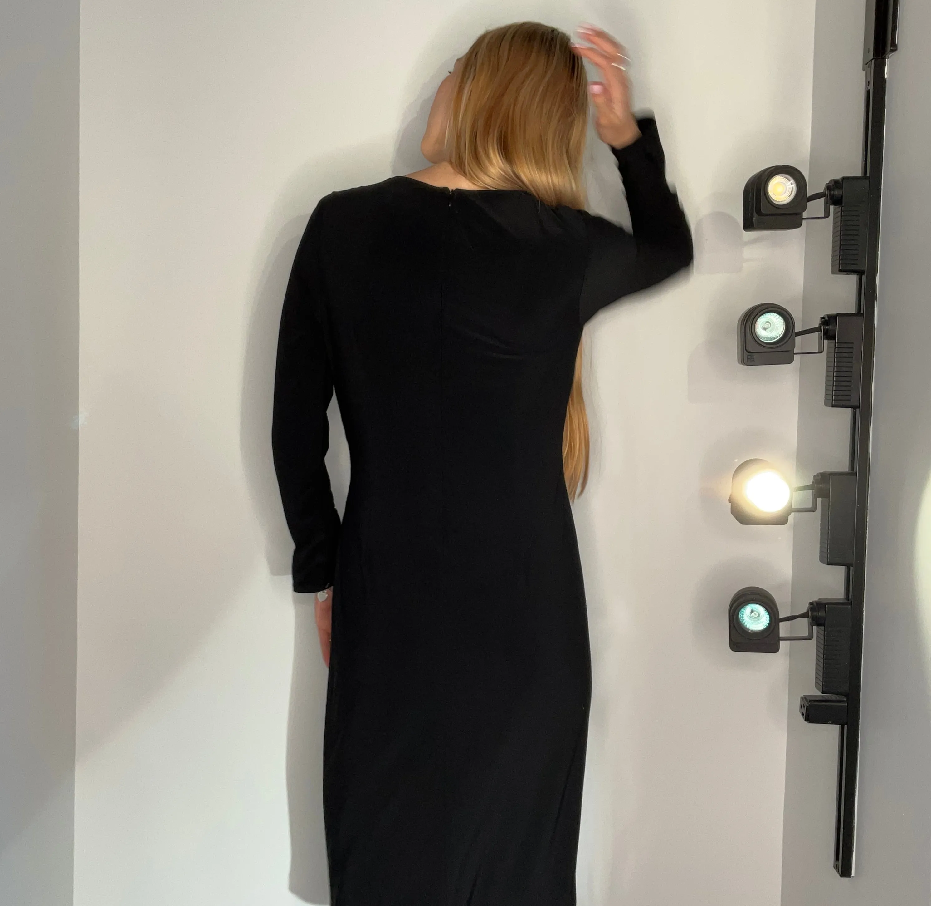 ILLUSION WRAP METALLIC DRESS
