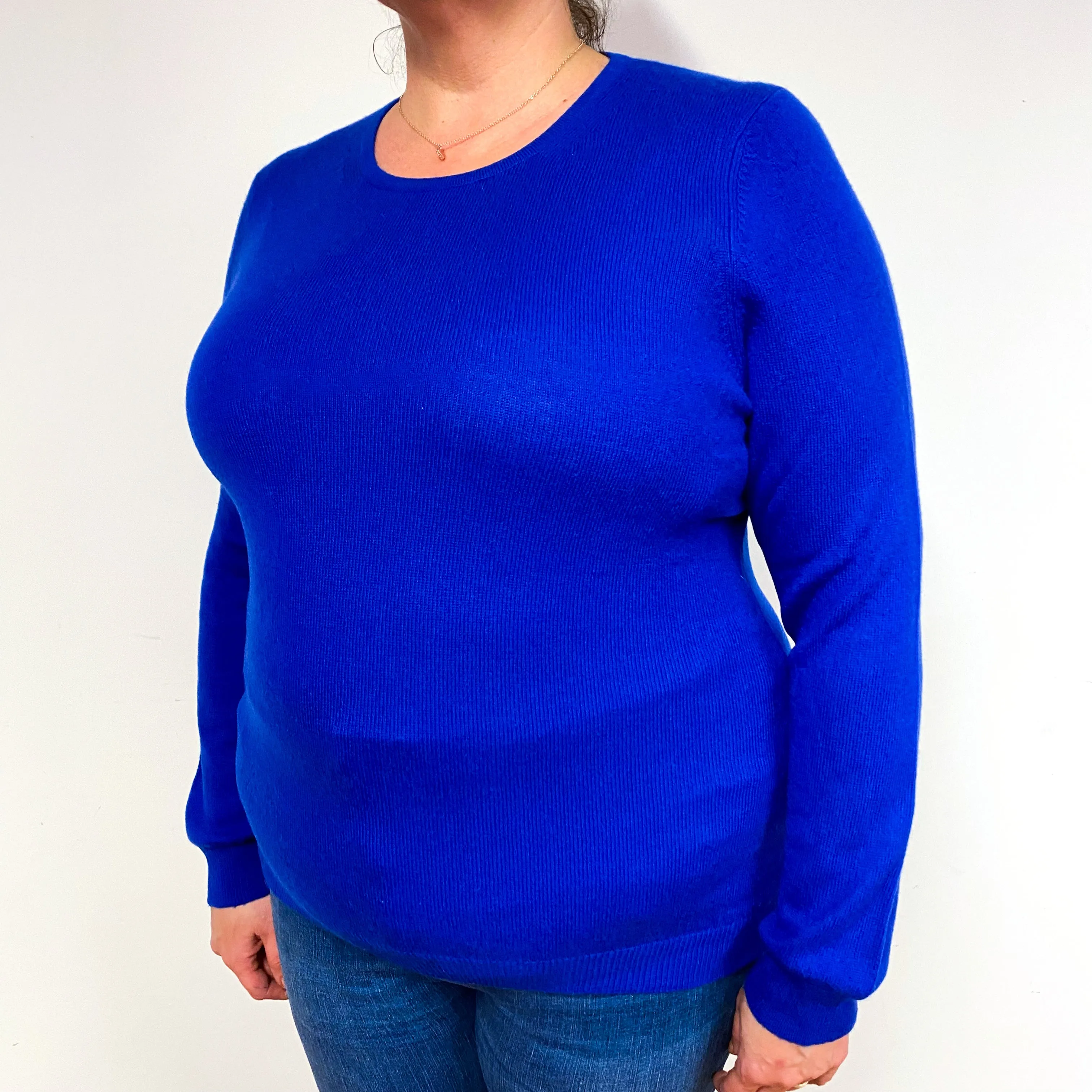 Indigo Blue Cashmere Crew Neck Jumper Extra Large