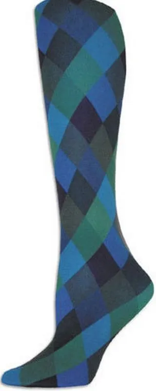 Large/Tall Blue Harlequin Tights