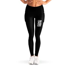 Lean Into Your Fear Mesh Panel Side Pockets Leggings (FWS)