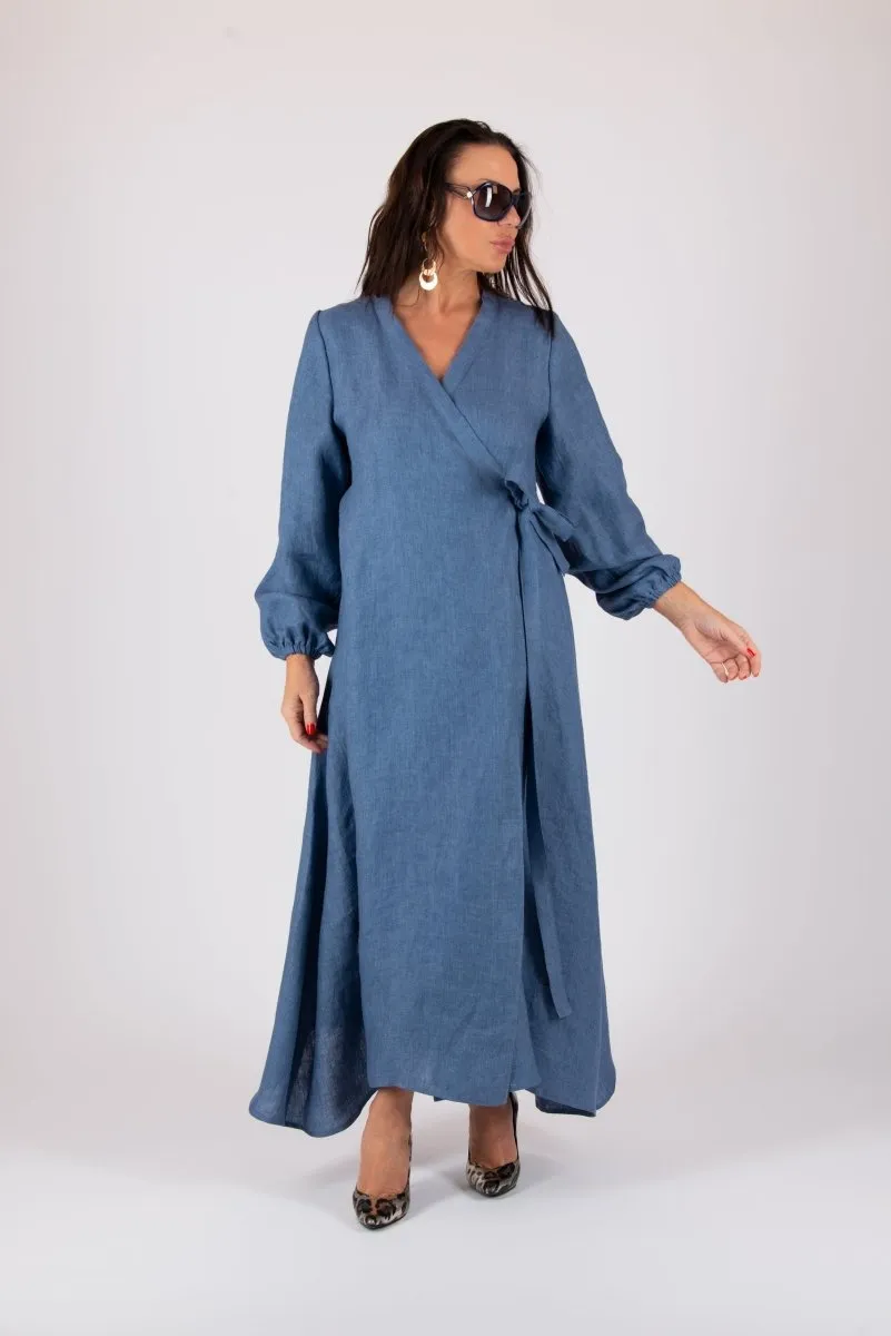Linen Wrap Dress NAPOLI