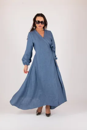 Linen Wrap Dress NAPOLI