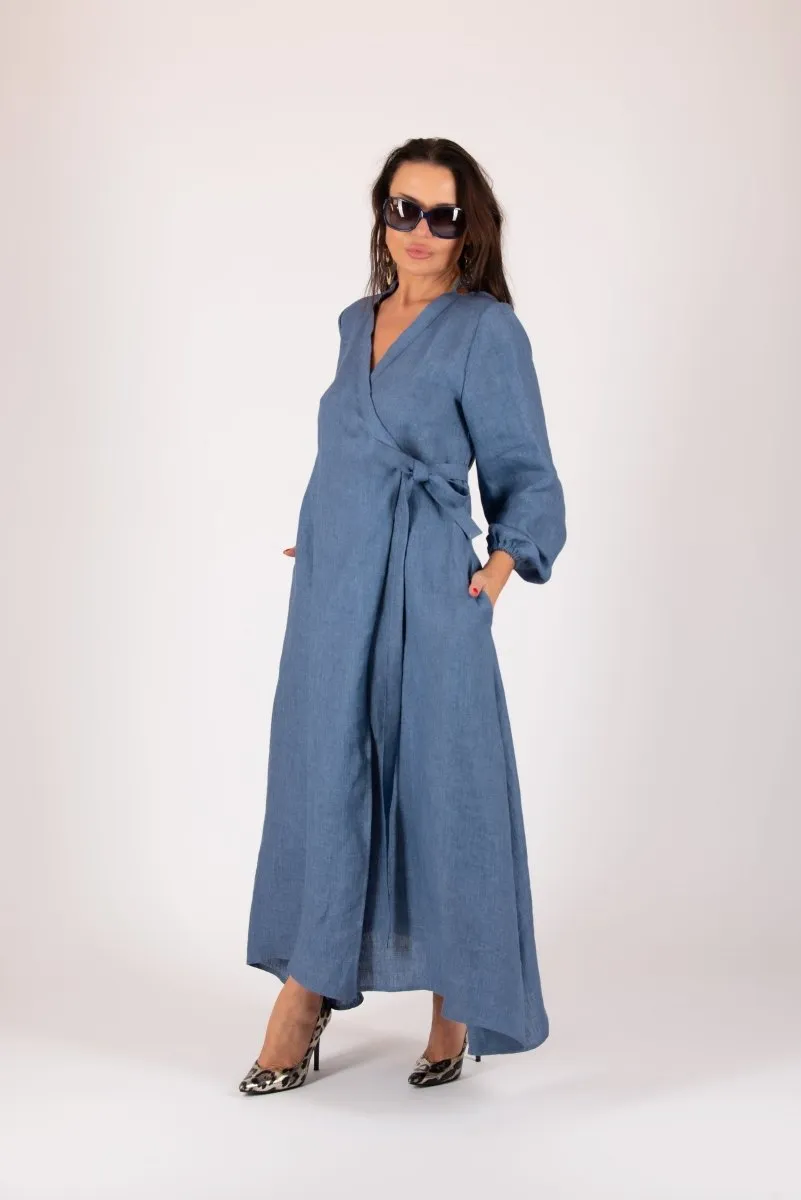 Linen Wrap Dress NAPOLI