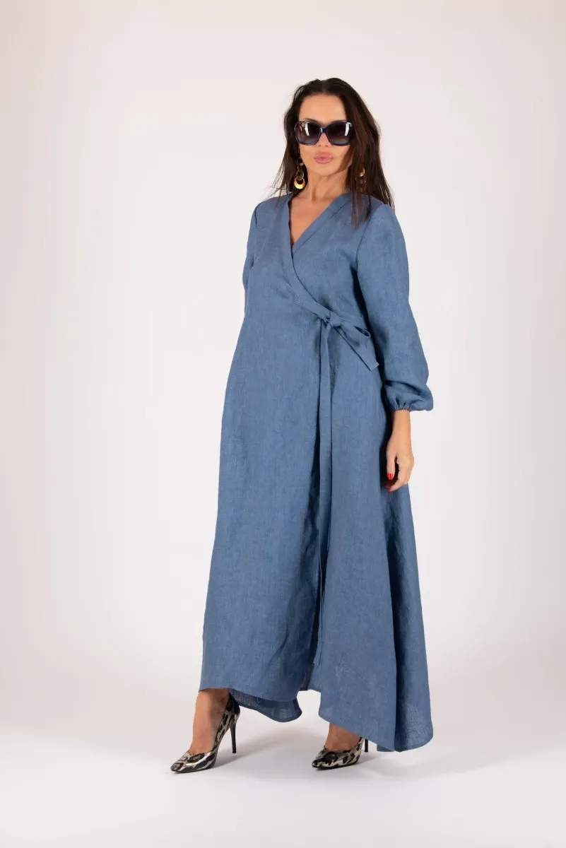 Linen Wrap Dress NAPOLI