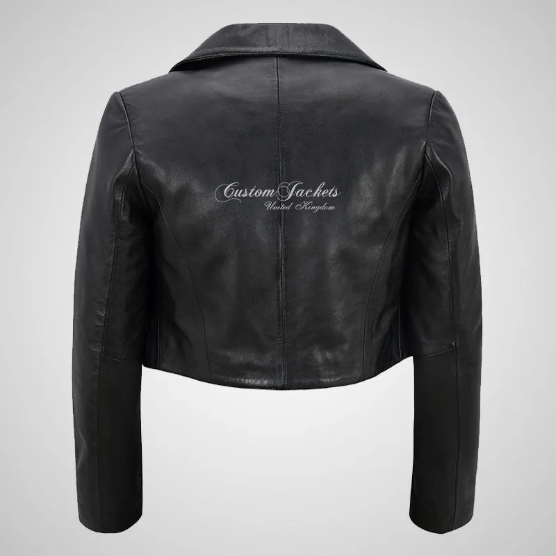 LUISA Ladies Leather Bolero Jacket Short Fitted Jacket