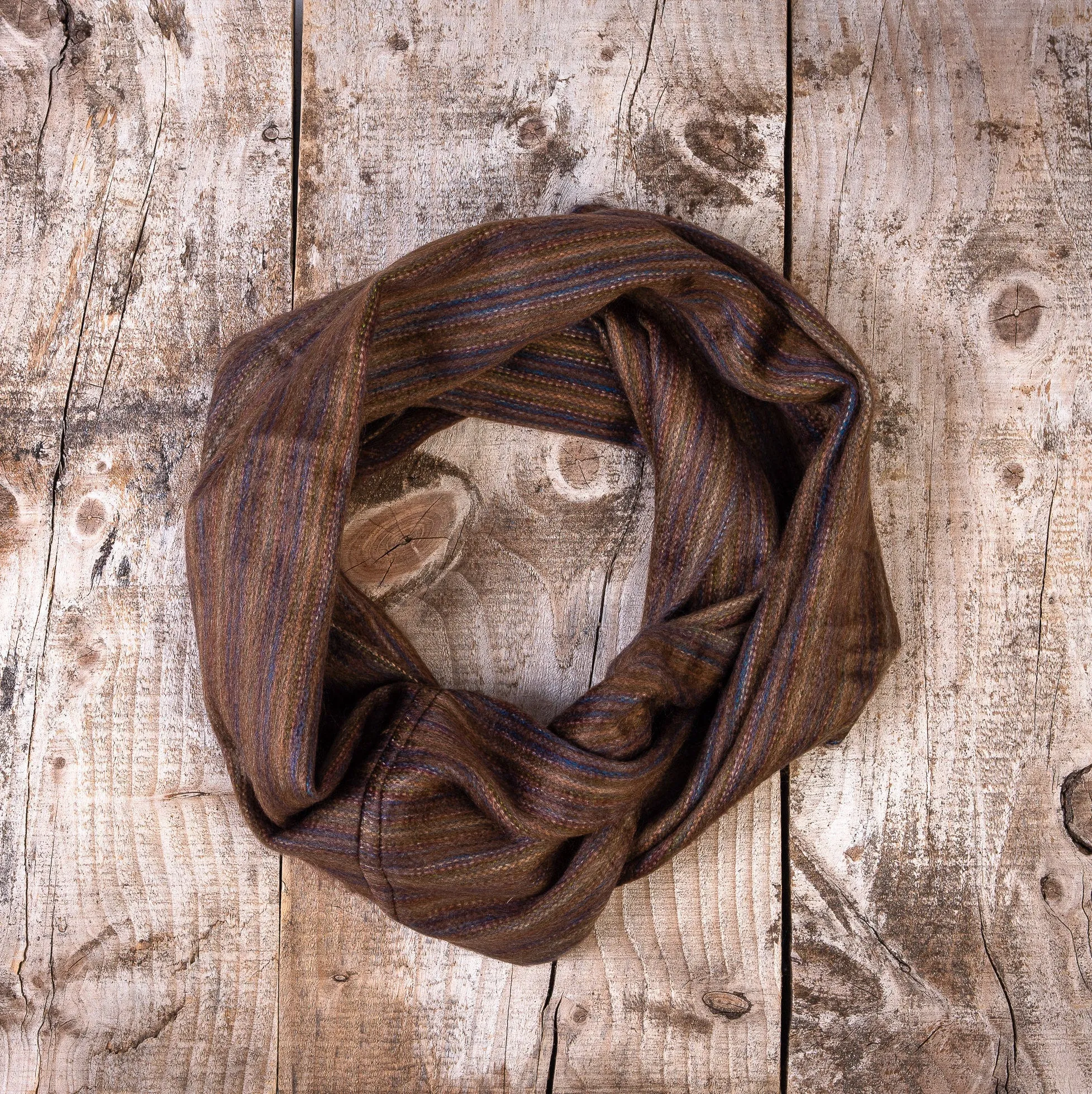 Lush Alpaca Wool Oversized Infinity Scarf (Blue)