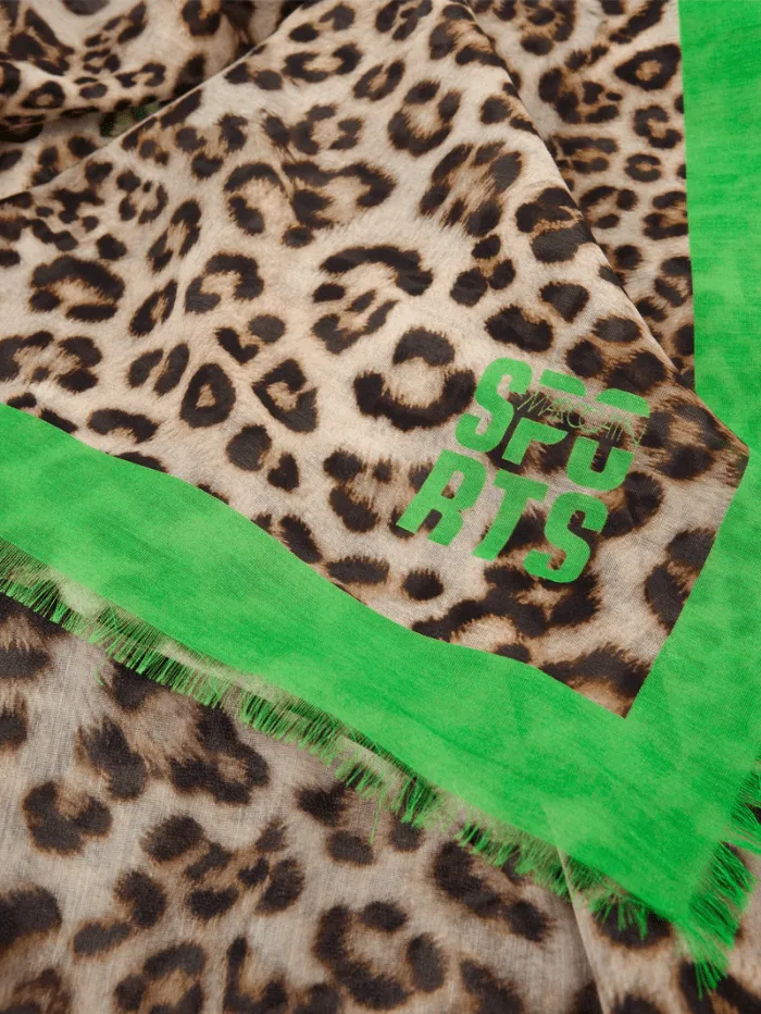 Marc Cain Sports Lightweight Scarf With Leopard Print YS B1.09 Z13 COL 617