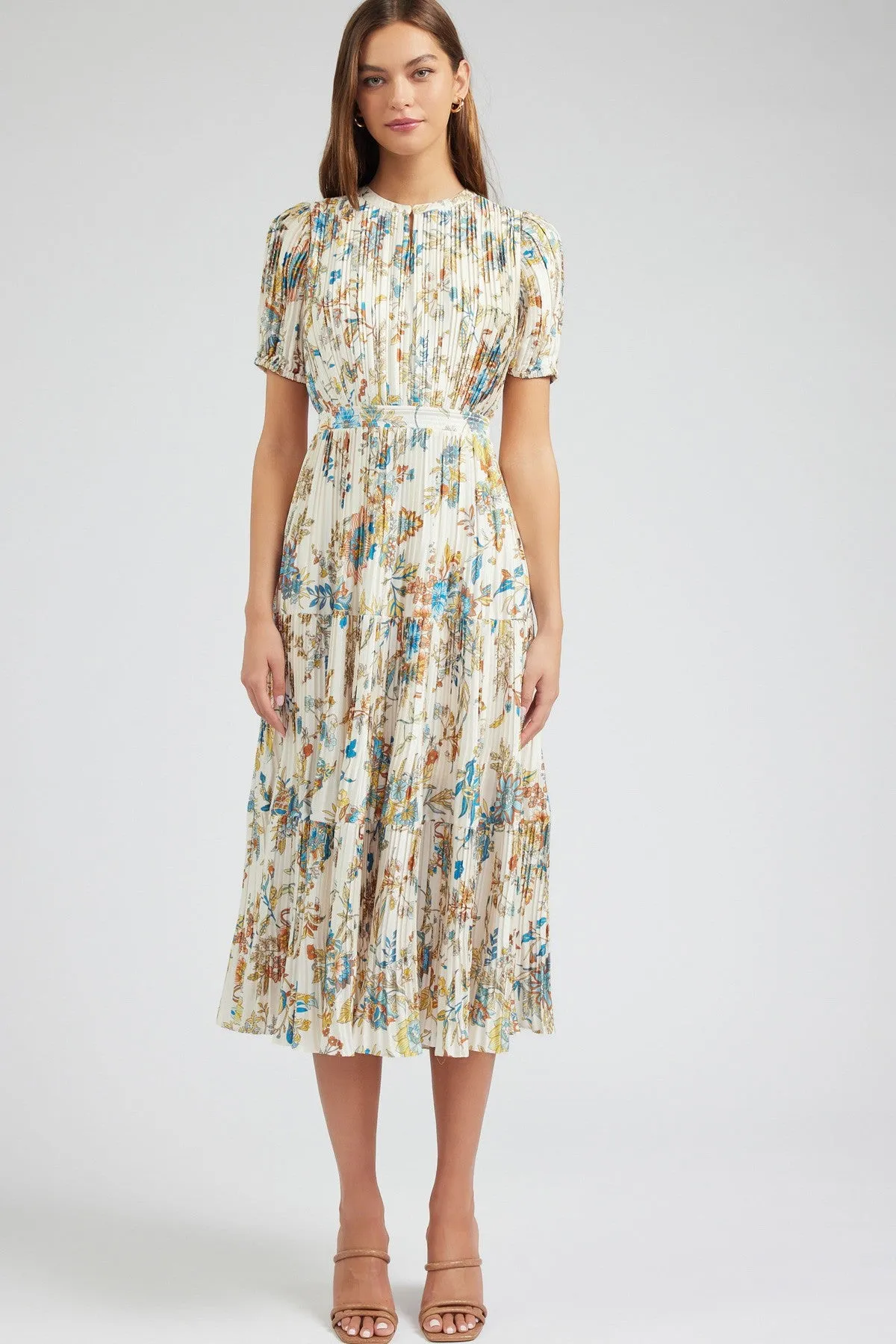 Millefleur Pleated Maxi Dress