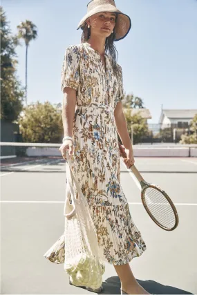Millefleur Pleated Maxi Dress
