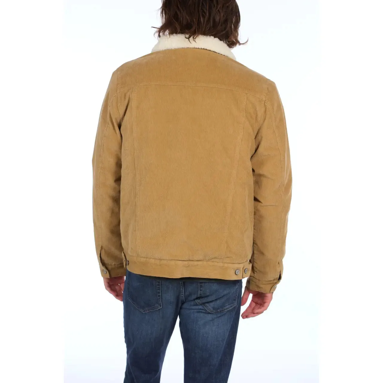 Miners Clothing Company Tan Corduroy Shearling Lined Trucker Jacket