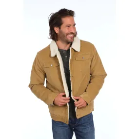 Miners Clothing Company Tan Corduroy Shearling Lined Trucker Jacket