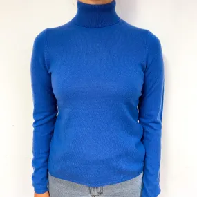 Naval Blue Cashmere Polo Neck Jumper Small