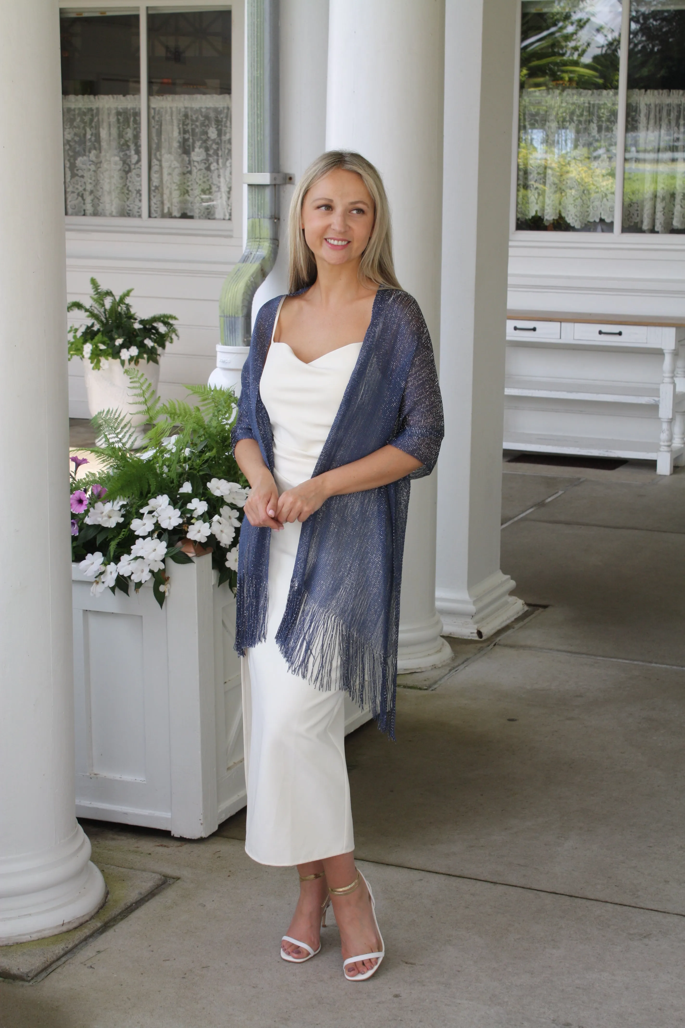 Navy Blue Glitter Shawl