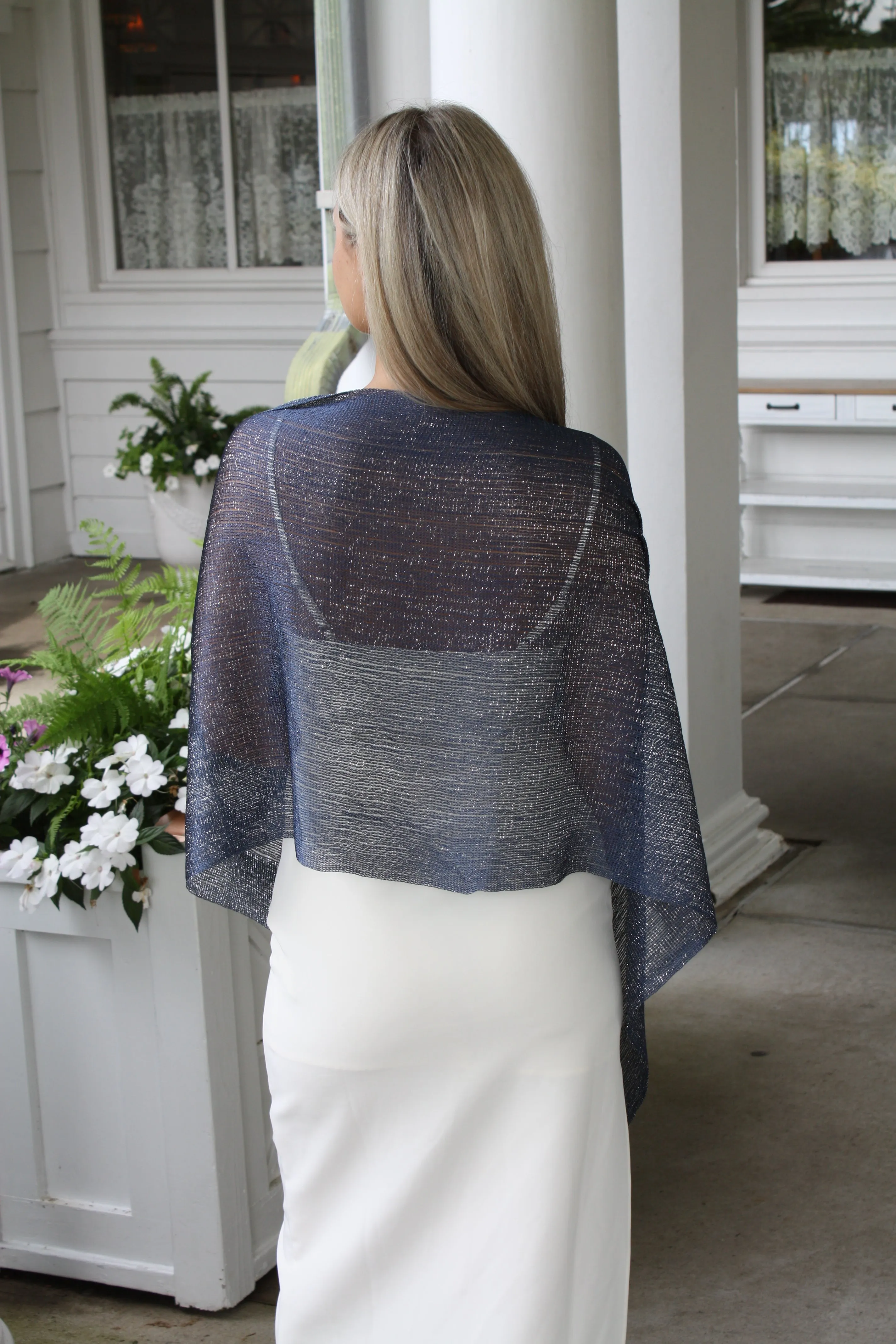 Navy Blue Glitter Shawl