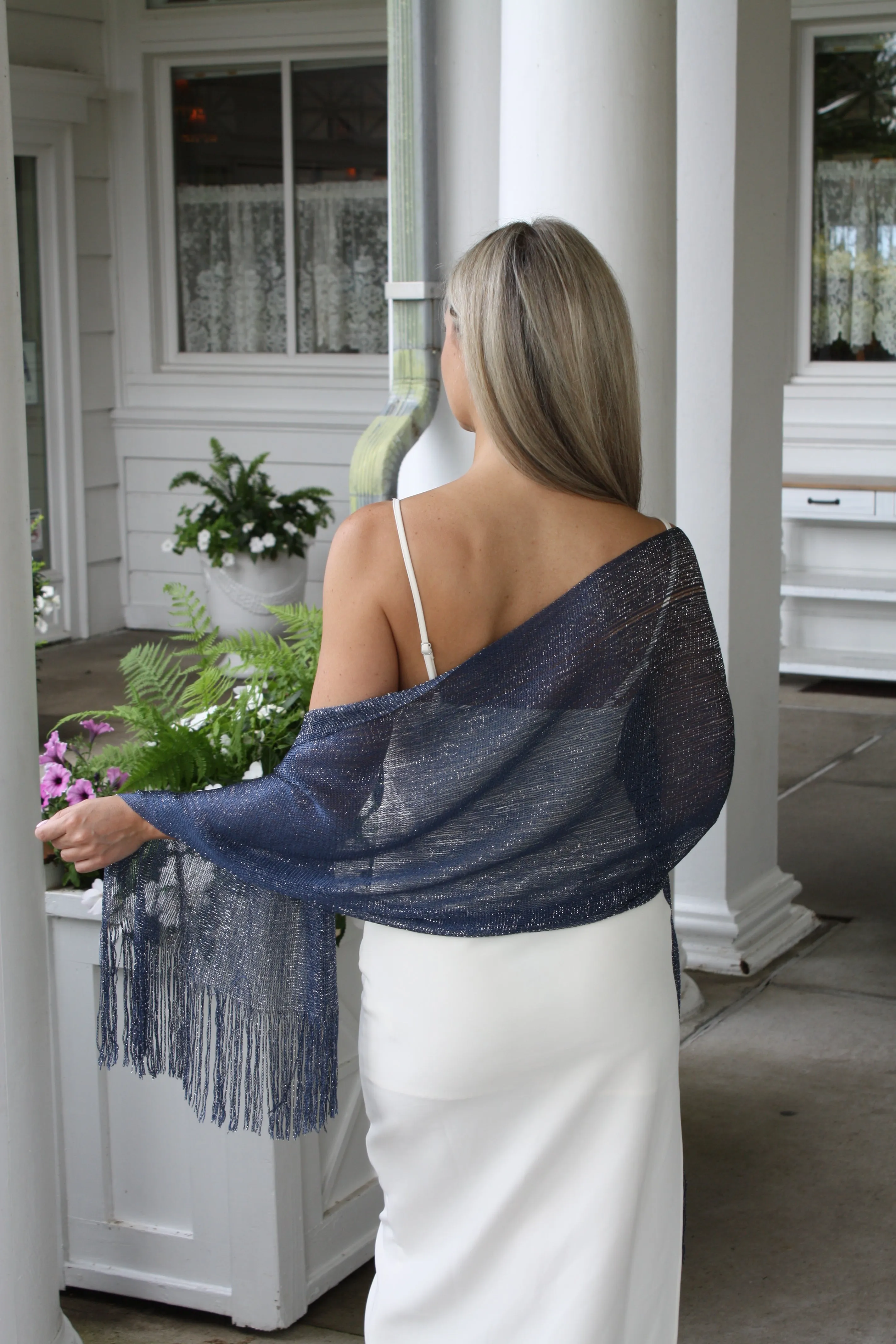 Navy Blue Glitter Shawl