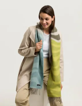 Ombré Waves Recycled Scarf-Misty Blue