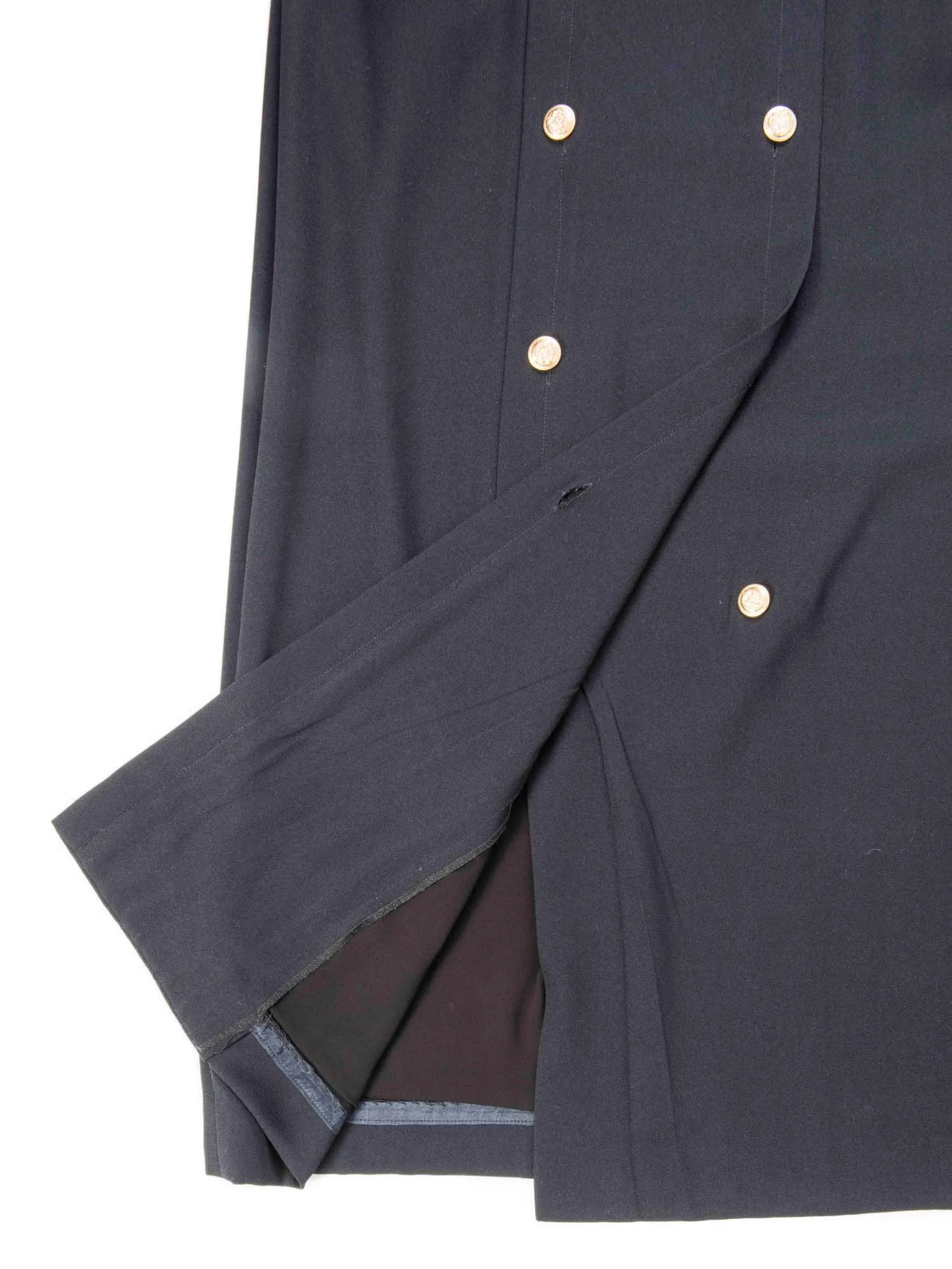 Oscar De La Renta Vintage Buttoned Maxi Skirt Black Gold