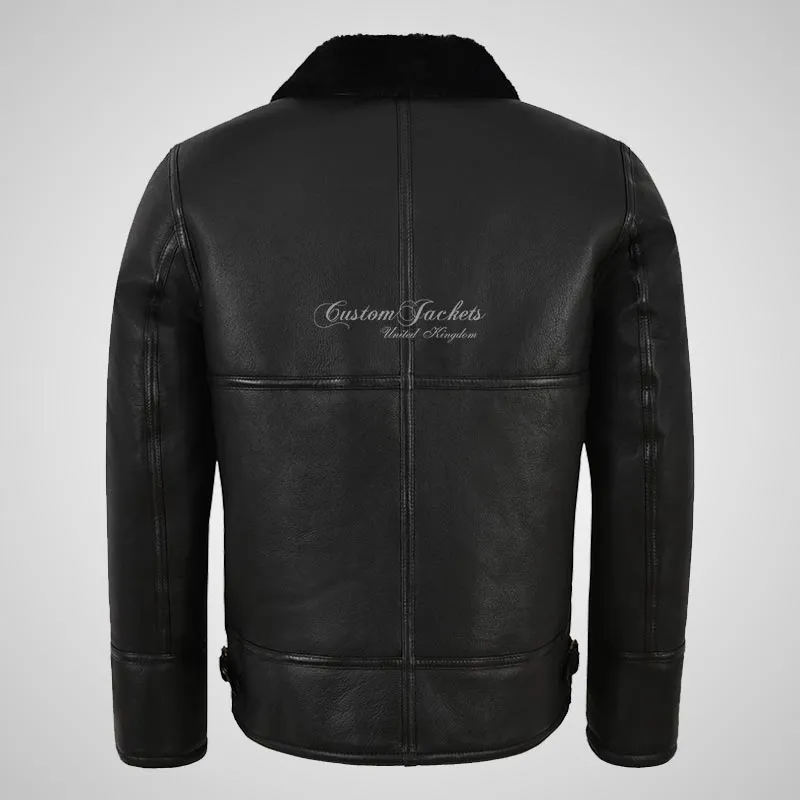 PEDLAR  Sheepskin Aviator Jacket Black