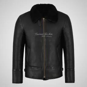 PEDLAR  Sheepskin Aviator Jacket Black