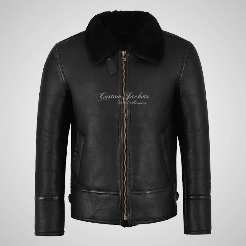 PEDLAR  Sheepskin Aviator Jacket Black