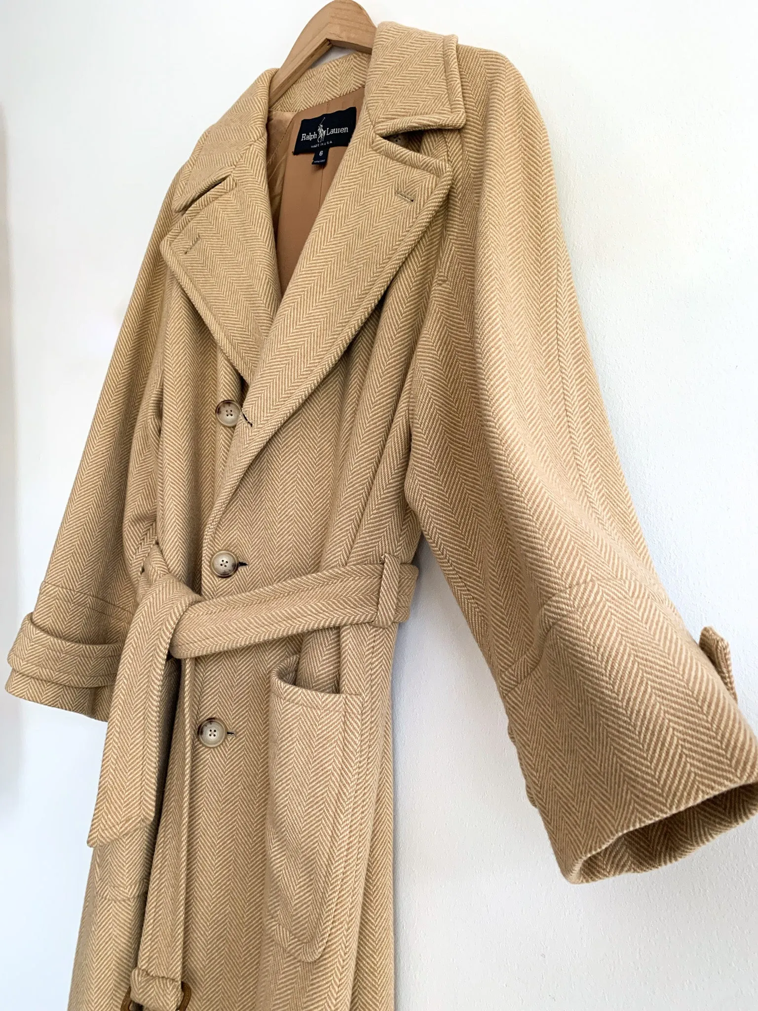 Ralph Lauren Wool Herringbone Overcoat