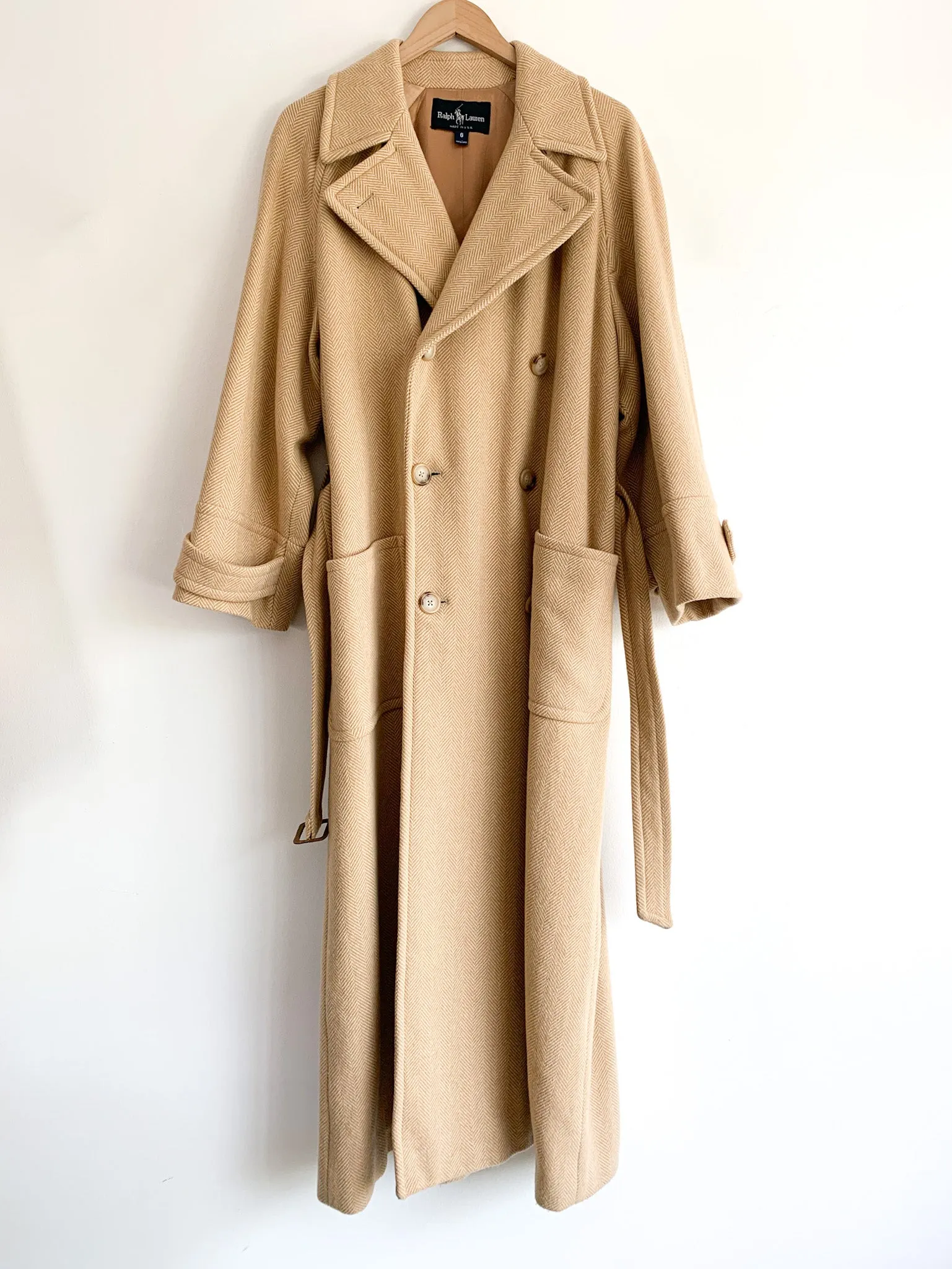 Ralph Lauren Wool Herringbone Overcoat